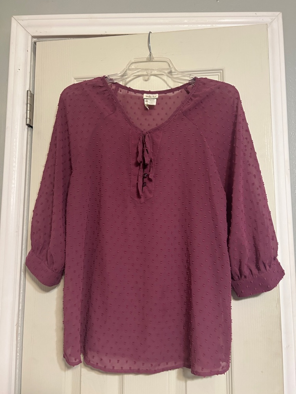 🪁2/$7, 🎠4/$11 Matilda Jane purple clip dot top